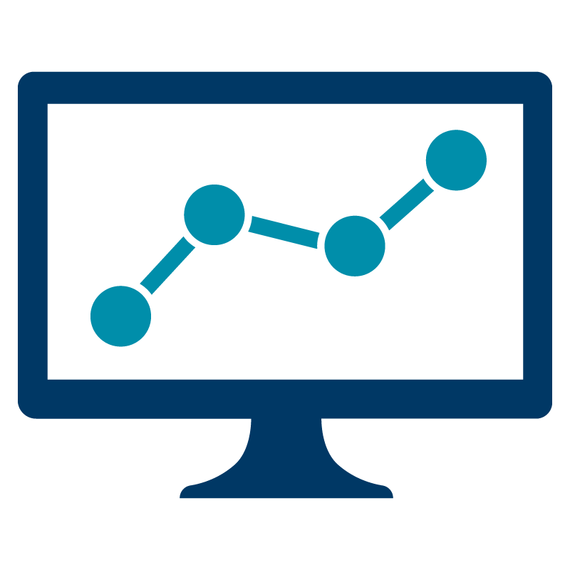 Monitor with line chart