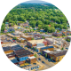 Aerial view of small town